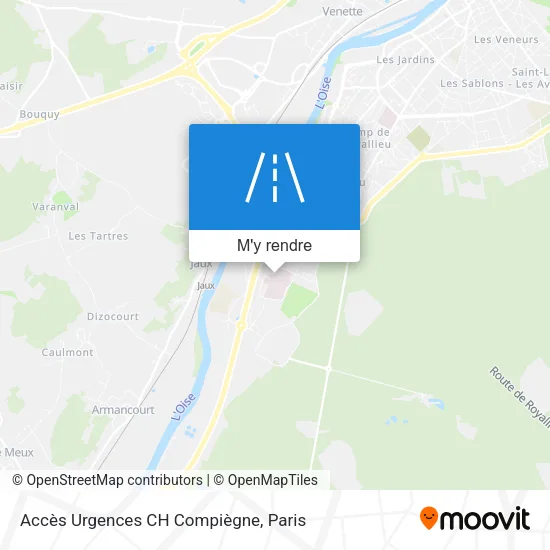 Accès Urgences CH Compiègne plan