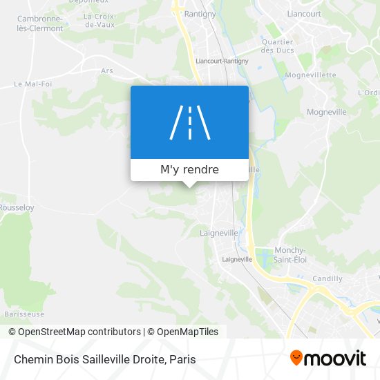Chemin Bois Sailleville Droite plan