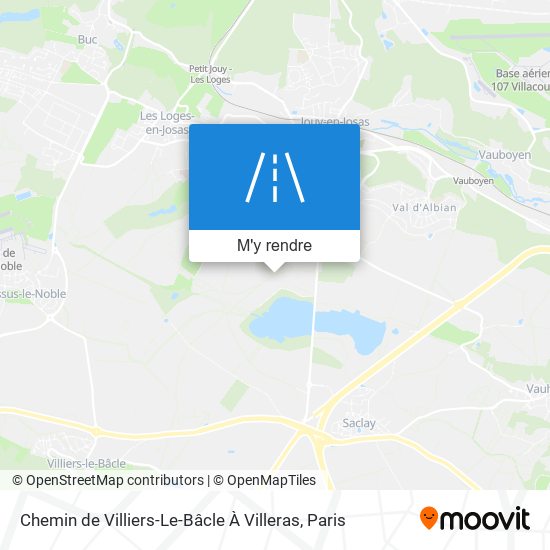 Chemin de Villiers-Le-Bâcle À Villeras plan