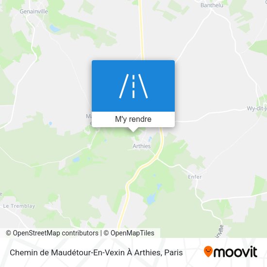 Chemin de Maudétour-En-Vexin À Arthies plan