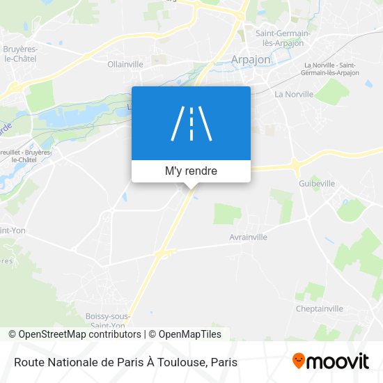 Route Nationale de Paris À Toulouse plan