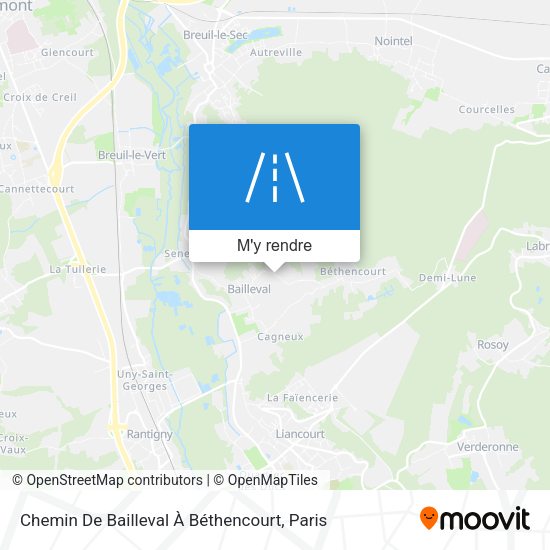Chemin De Bailleval À Béthencourt plan