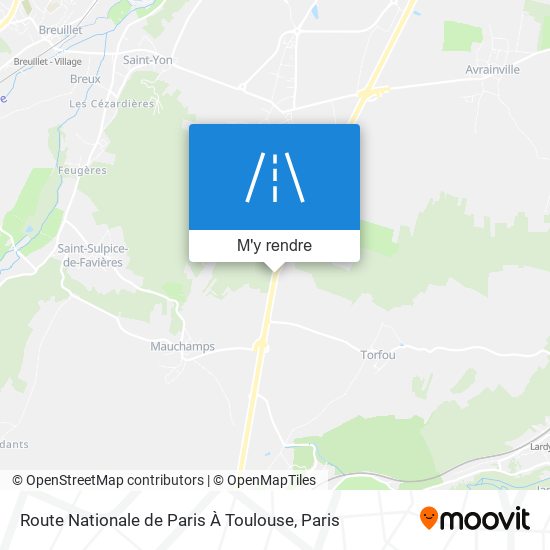 Route Nationale De Paris À Toulouse plan