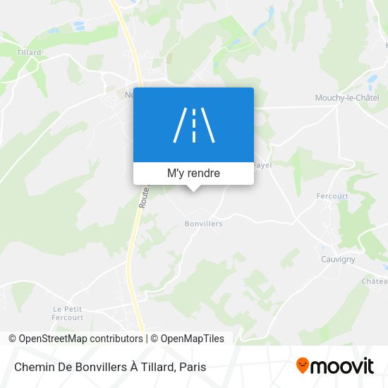 Chemin De Bonvillers À Tillard plan