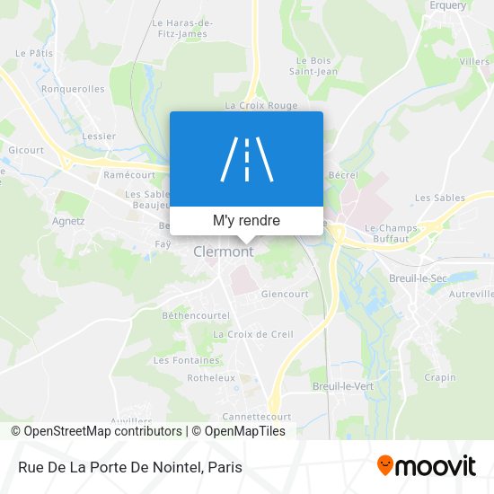 Rue De La Porte De Nointel plan