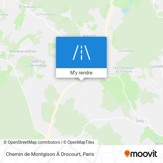 Chemin de Montgison À Drocourt plan