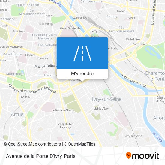 Avenue de la Porte D'Ivry plan