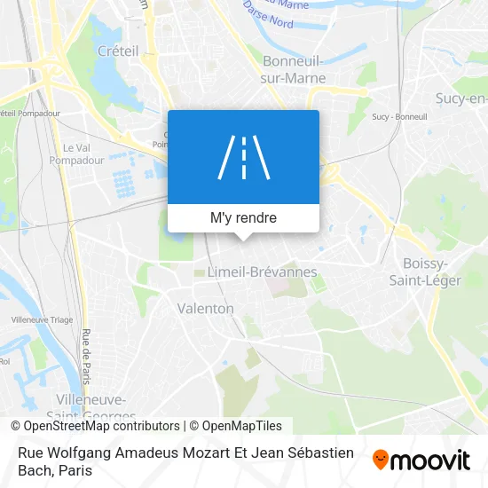 Rue Wolfgang Amadeus Mozart Et Jean Sébastien Bach plan