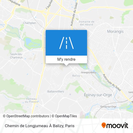 Chemin de Longjumeau À Balizy plan