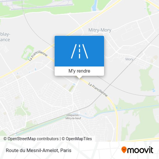 Route du Mesnil-Amelot plan