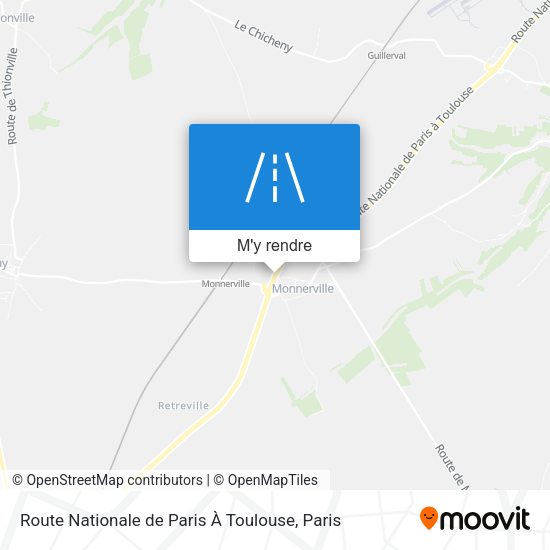 Route Nationale de Paris À Toulouse plan
