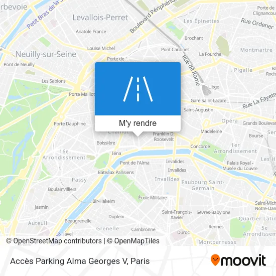 Accès Parking Alma Georges V plan