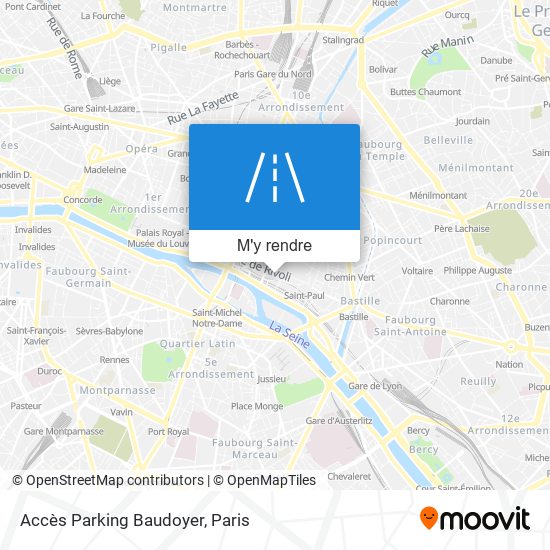 Accès Parking Baudoyer plan