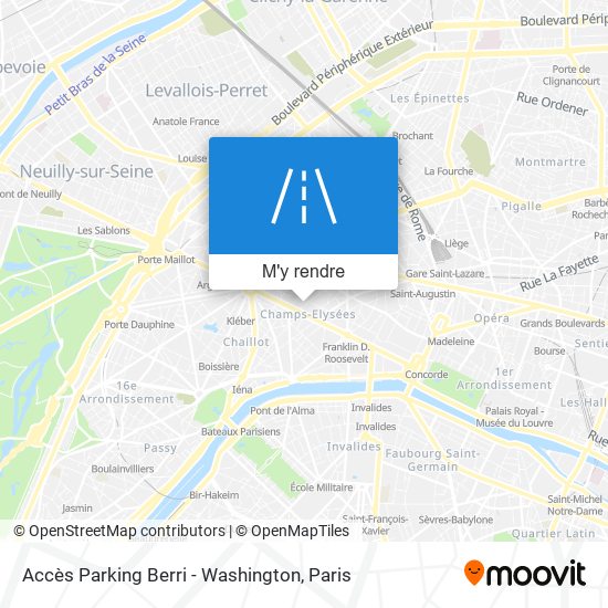 Accès Parking Berri - Washington plan