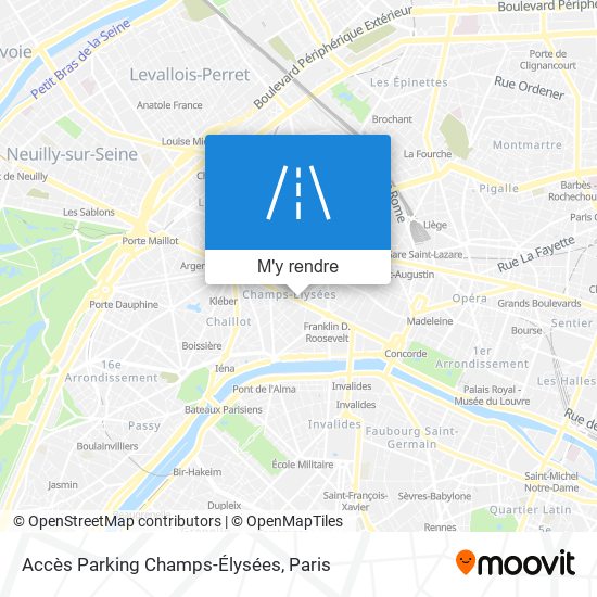 Accès Parking Champs-Élysées plan