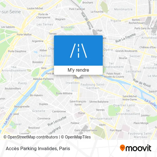 Accès Parking Invalides plan