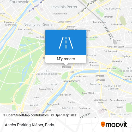 Accès Parking Kléber plan