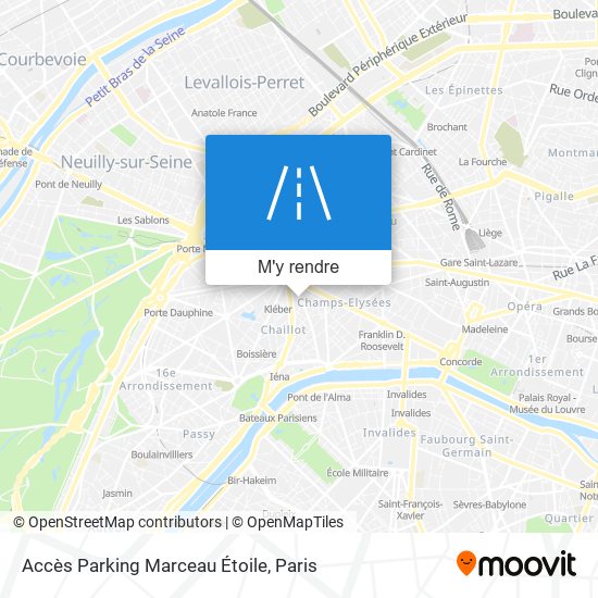 Accès Parking Marceau Étoile plan