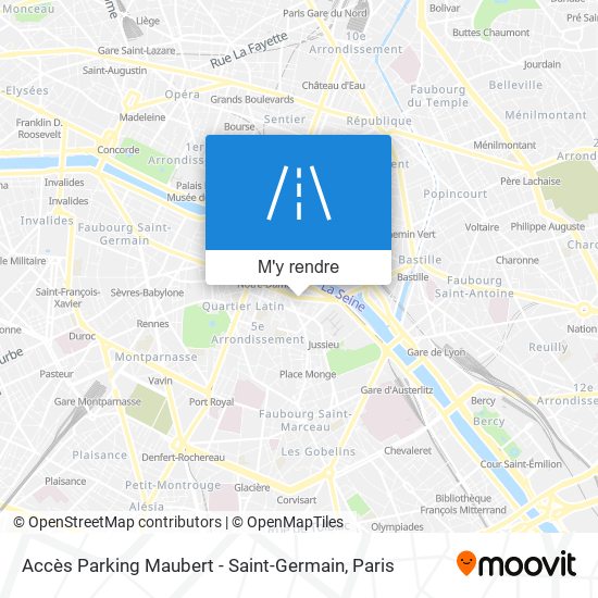 Accès Parking Maubert - Saint-Germain plan