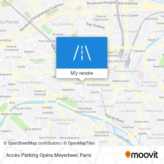 Accès Parking Opéra Meyerbeer plan