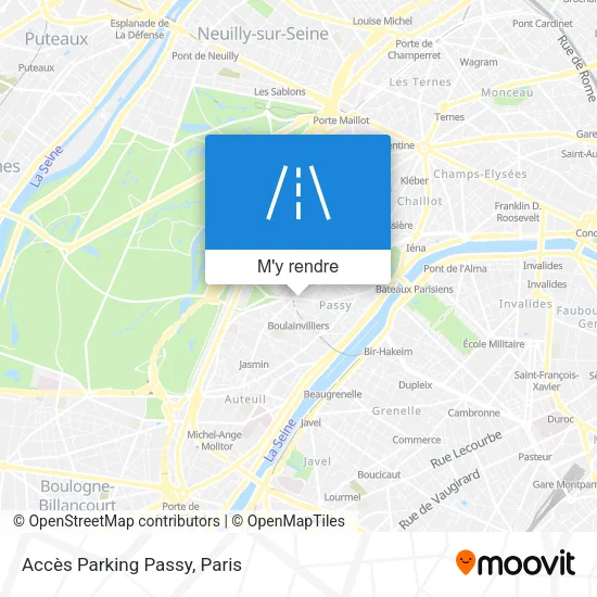 Accès Parking Passy plan