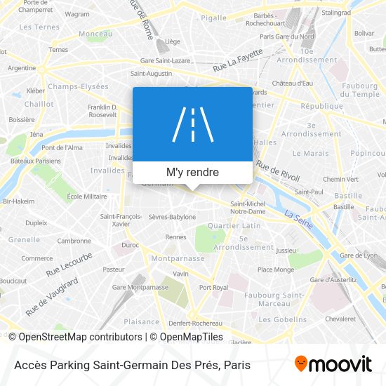 Accès Parking Saint-Germain Des Prés plan