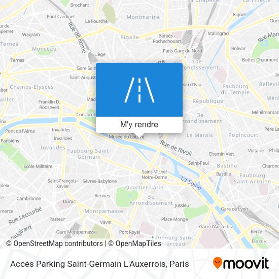 Accès Parking Saint-Germain L'Auxerrois plan