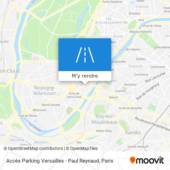 Accès Parking Versailles - Paul Reynaud plan
