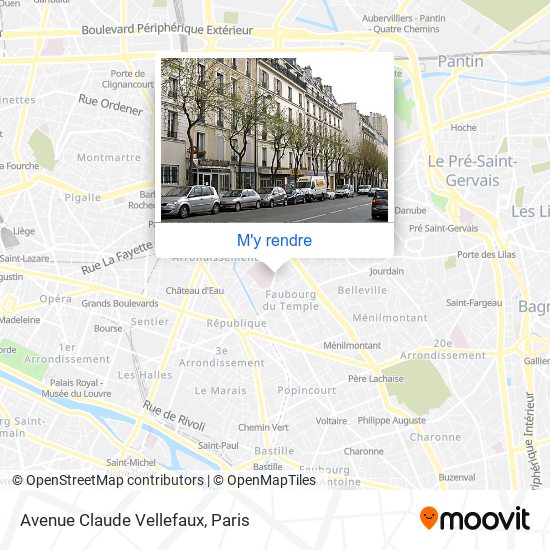 Avenue Claude Vellefaux plan