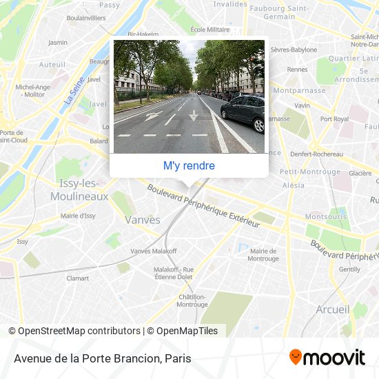 Avenue de la Porte Brancion plan
