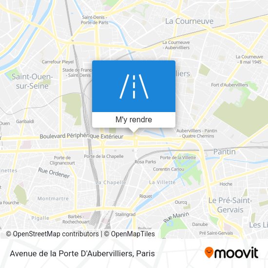 Avenue de la Porte D'Aubervilliers plan