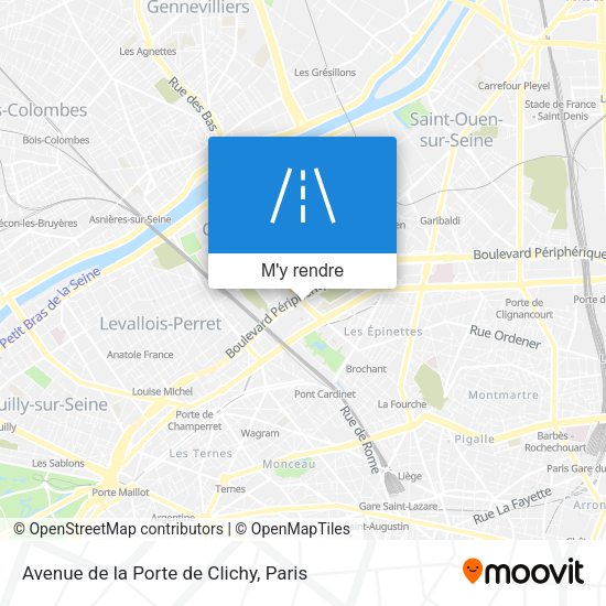 Avenue de la Porte de Clichy plan