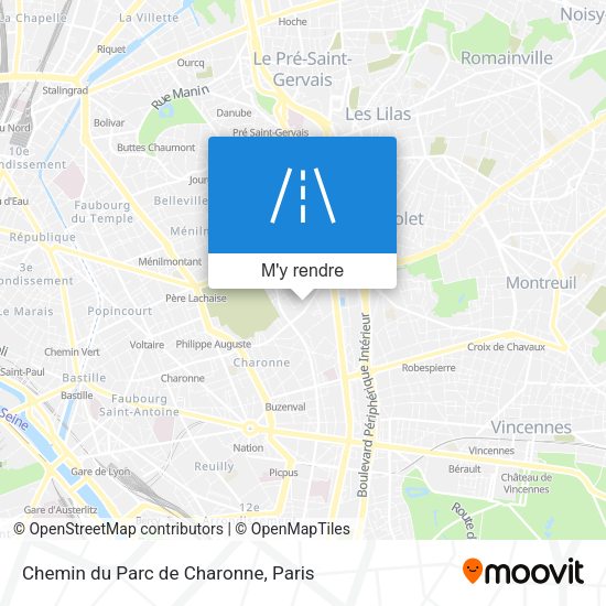Chemin du Parc de Charonne plan