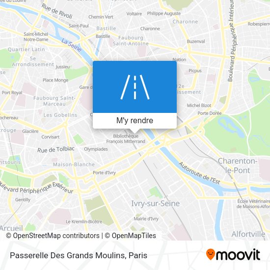 Passerelle Des Grands Moulins plan
