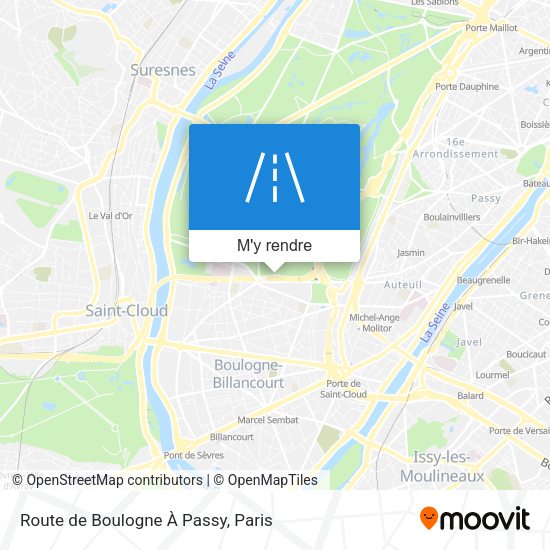 Route de Boulogne À Passy plan