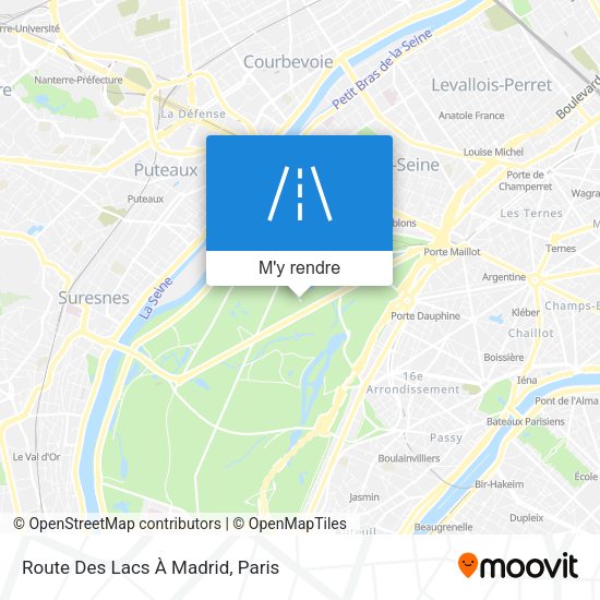 Route Des Lacs À Madrid plan