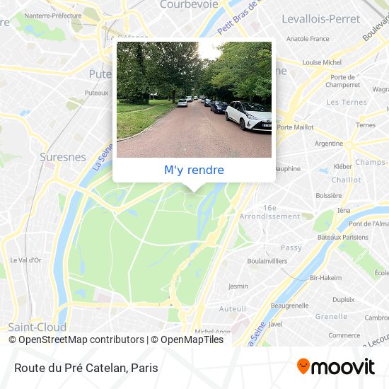 Route du Pré Catelan plan