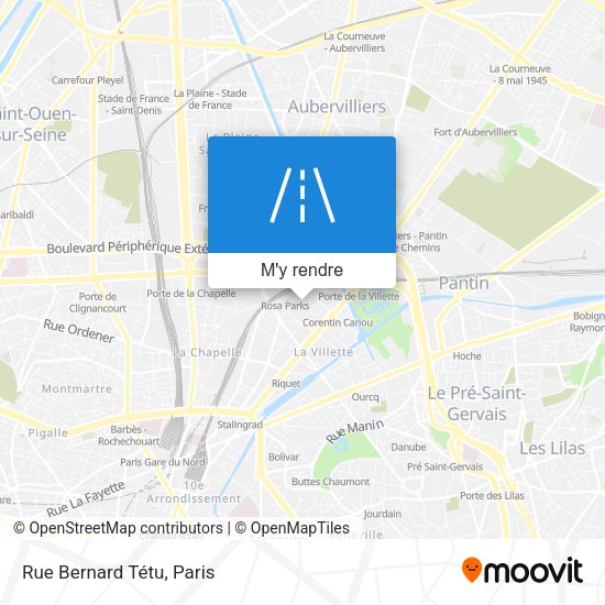 Rue Bernard Tétu plan