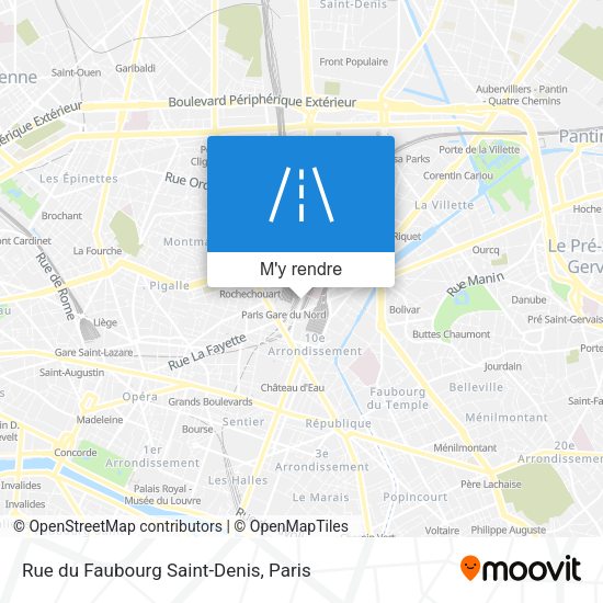 Rue du Faubourg Saint-Denis plan