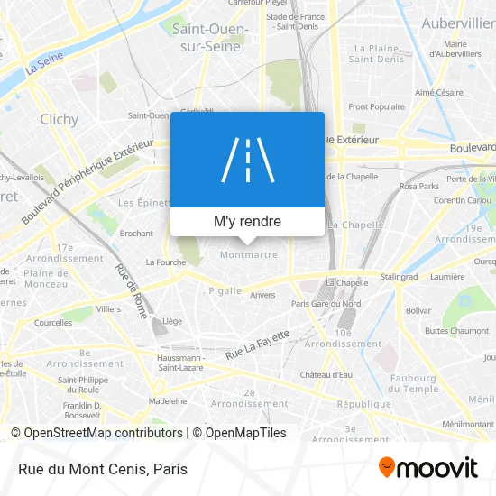 Rue du Mont Cenis plan