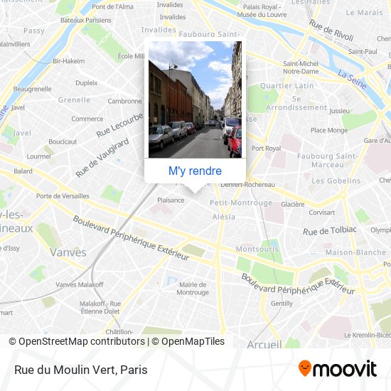 Rue du Moulin Vert plan