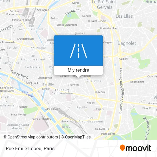 Rue Émile Lepeu plan