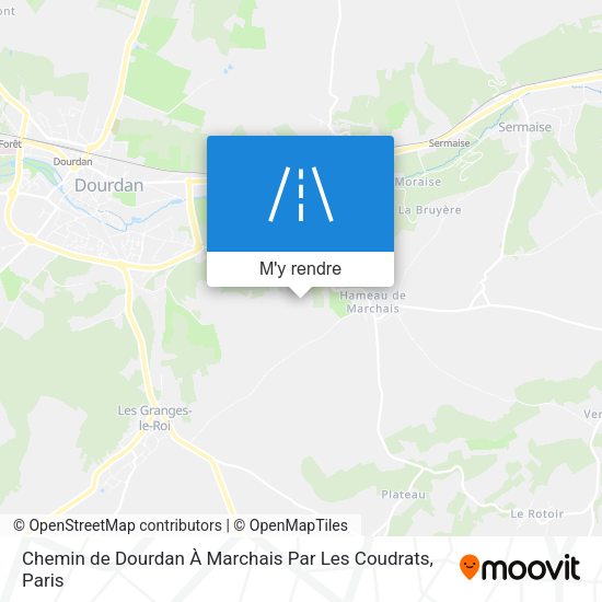 Chemin de Dourdan À Marchais Par Les Coudrats plan