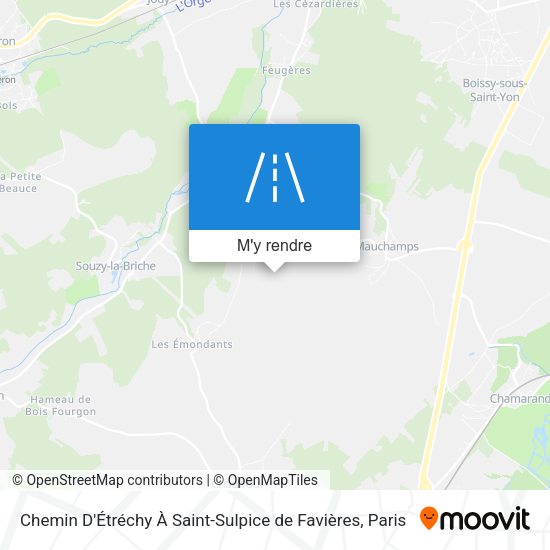 Chemin D'Étréchy À Saint-Sulpice de Favières plan