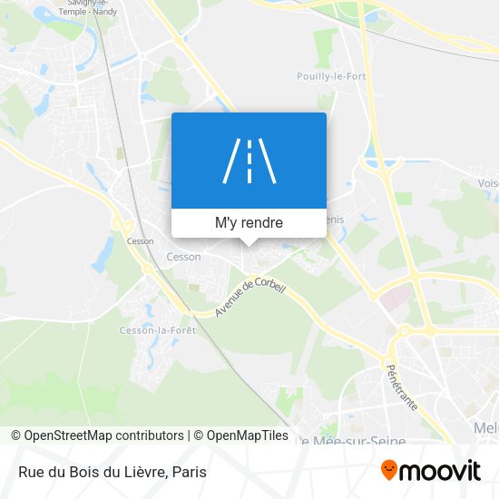 Rue du Bois du Lièvre plan