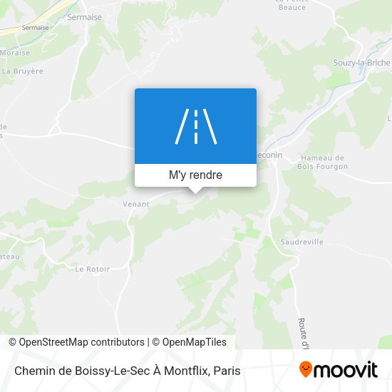 Chemin de Boissy-Le-Sec À Montflix plan