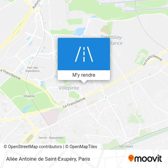 Allée Antoine de Saint-Exupéry plan