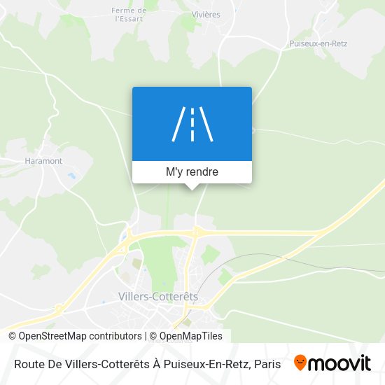 Route De Villers-Cotterêts À Puiseux-En-Retz plan