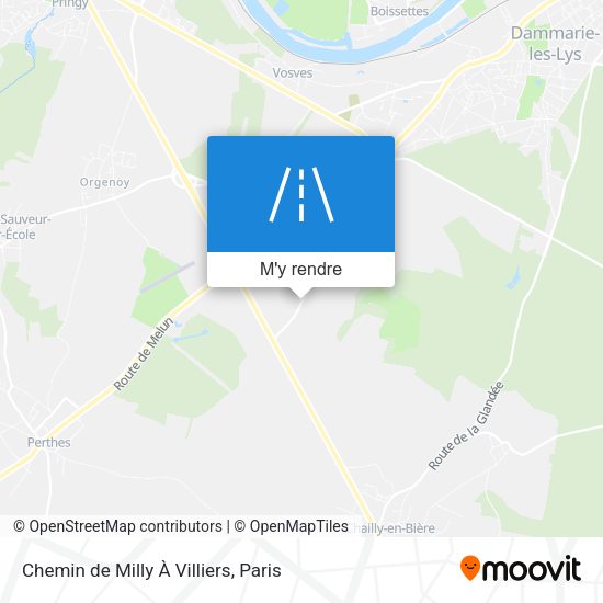 Chemin de Milly À Villiers plan