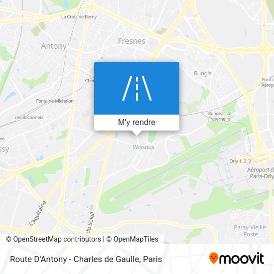 Route D'Antony - Charles de Gaulle plan